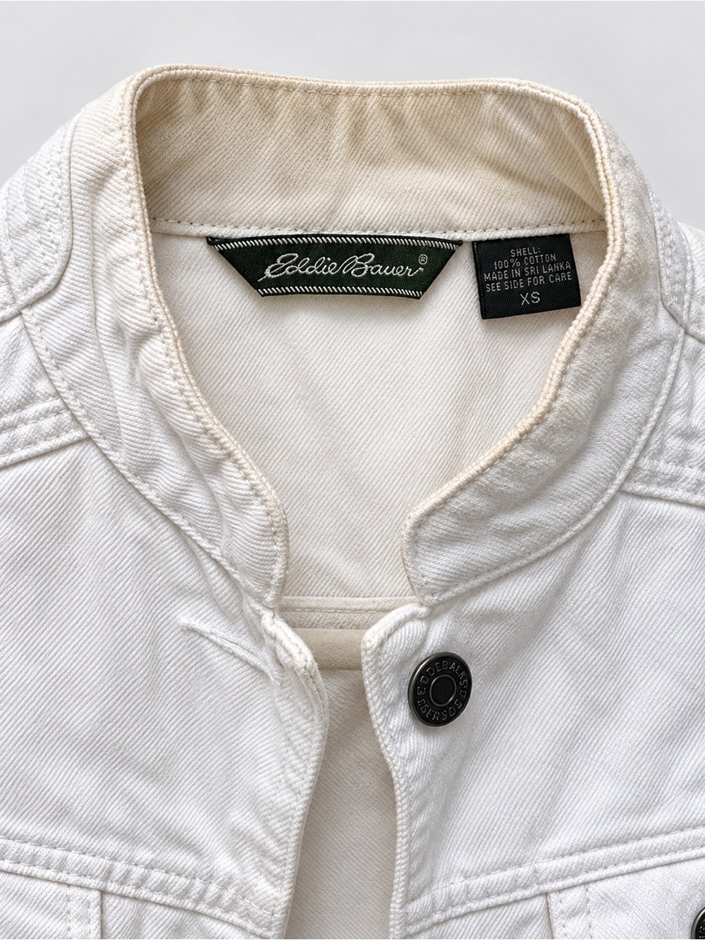 Eddie Bauer Men's Cream Button-Front Cotton Shirt
